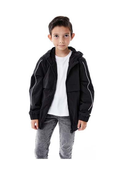 Benitto Kids Erkek Çocuk Kapüşonlu Yağmurluk 51362 Siyah