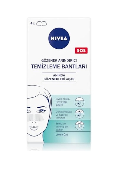 Nıvea Siyah Nokta Temizleyici Burun T-bant, Gözenek Arındırıcı, Derinlemesine Temizlik, Limon Özü, 4 Adet 10