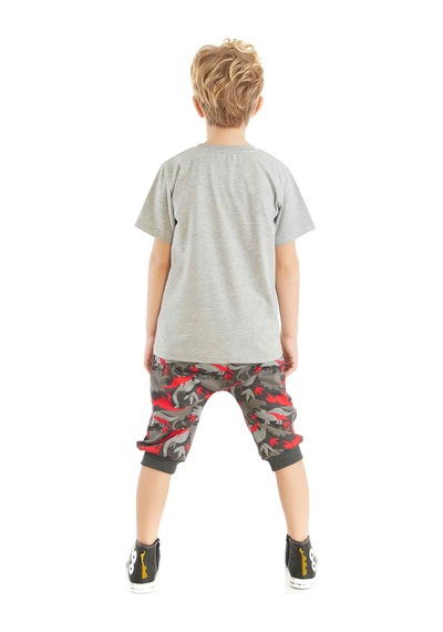 Denokids Mshb&g Triceratops Erkek Çocuk T-shirt Kapri Takım Çok Renkli