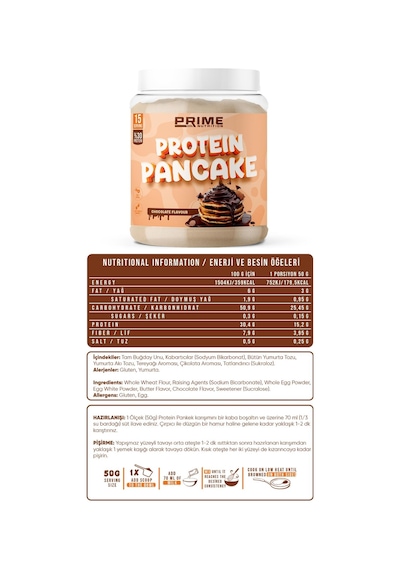 Prime Nutrition Protein Pancake 750 Gram. Hazır Proteinli Pankek Tozu