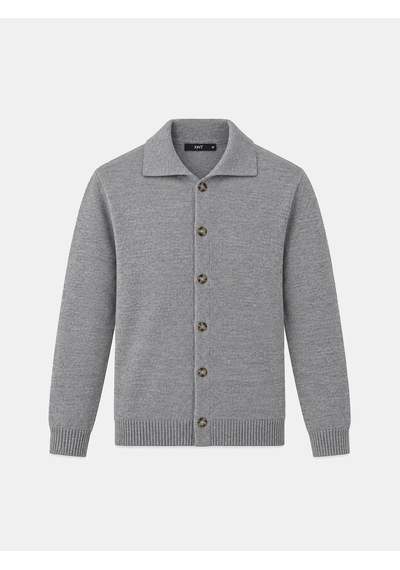 Xint Gri Yumuşak Dokulu Regular Fit Hırka 801861 Gri Melanj