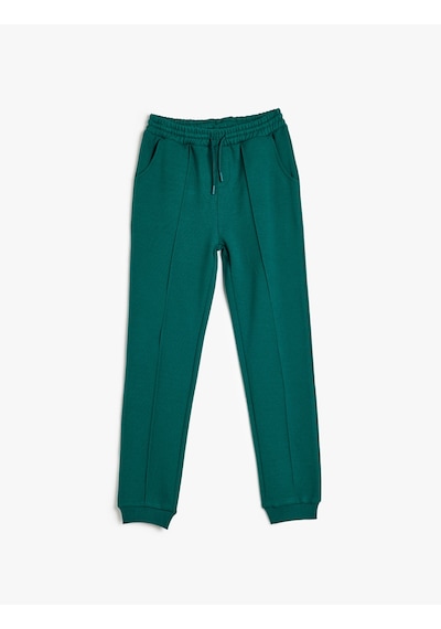 Koton Basic Jogger Eşofman Altı Beli Bağlamalı Şardonlu Yeşil 5wkb40146tk Yeşil