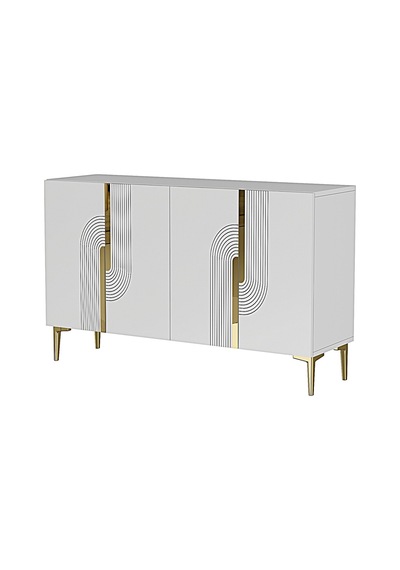 Ka1208bg Meyra120 Konsol, Kahve Köşesi Ve Tv Sehpası Beyaz-gold 120cm Beyaz-gold