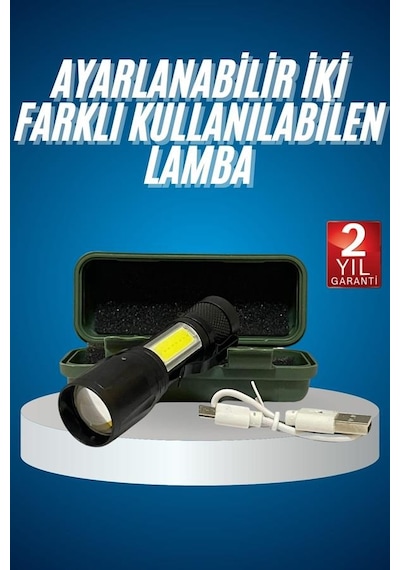 Led - 769 - Lamba El Feneri Küçük Tnabilir Usb Şarjlı Acil - Ilkestor - Durum Lambası