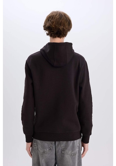 DeFacto Regular Fit Kapüşonlu Kanguru Cepli İçi Yumuşak Tüylü Basic Düz Sweatshirt X8283AZ24AUBN337