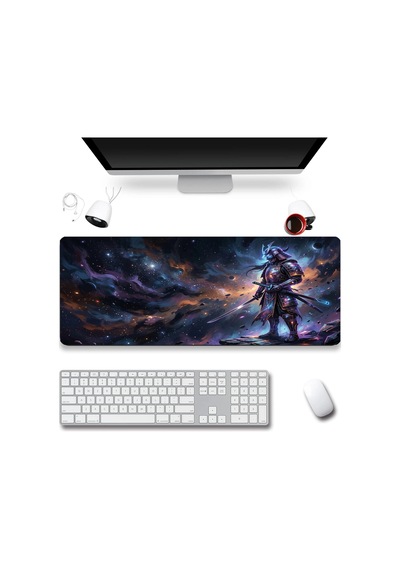 Sonictouch Evren Savaşçısı Samuray Dikişsiz Pürüzsüz Sıvı Geçirmez Xxl Gamer Klavye Mousepad 40x90cm