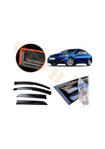 Hyundai Accent Blue Cam Rüzgarlığı Parlak Siyah Tam Uyumlu