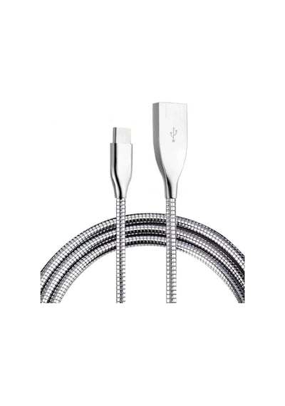 Spiralli Metal Type-c Hızlı Şarj Kablosu 1metre Pda00010