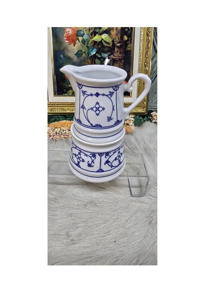 Blau Saks" Antika / Vintage Sütlük Ve Şekerlik Seti Ekru