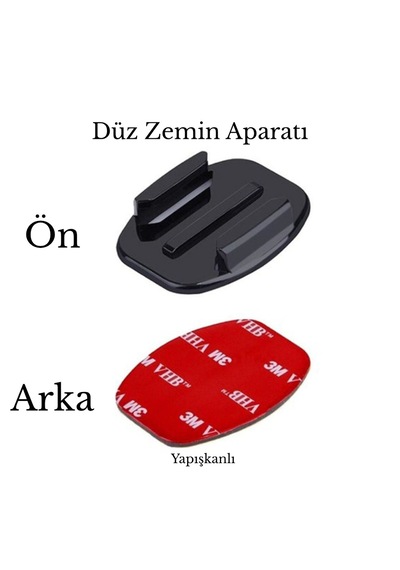 Tüm Aksiyon Kameralara Uyumlu Düz Zemin Aparati+ 3m Yapiskan Bant