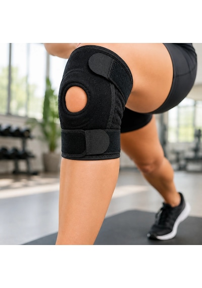 Patella Destekli Kısa Dizlik Ayarlanabilir Bantlı Diz Koruyucu Destek