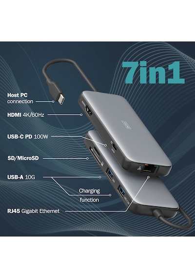 Dıgıtus Usb-c Docking Statio 3.2 Gen 2 7 Port