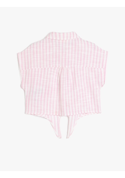 Koton Bağlama Detaylı Kısa Kollu Gömlek Yaka Bluz Pınk Strıpe 5skg60051aw Pembe Çizgili Pembe Koton Bağlama Detaylı Kısa Kollu Gömlek Yaka Bluz Pınk Strıpe 5skg60051aw Pembe Çizgili Pembe