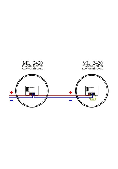 Mavigard Ml-2420 24v Dc Konvansiyonel Kırmızı Elektronik Flaşör Siren