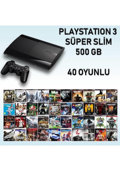 Sony Playstation 3 Super Slim 500 Gb + 40 Güncel Oyun Yüklü