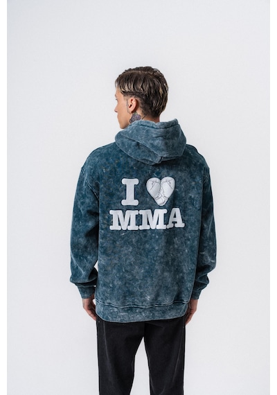 Respire Erkek Mma Baskılı Kapüşonlu Oversize Hoodie Zümrüt