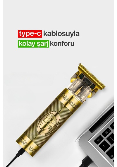 2'li Profesyonel Şarjlı Saç, Sakal Tıraş Ve Bakım Seti Type-c Şarjlı, 3 Başlıklı Kuaför Makinesi