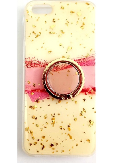 Apple Uyumlu iPhone 5/5s Yüzüklü Simli Kılıf