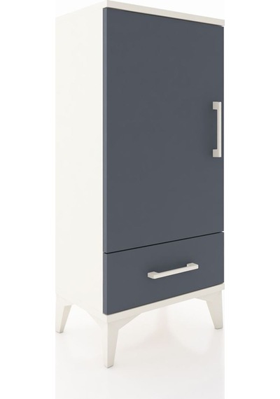 Arges Komodin 3 Raflı Tek Çekmeceli Tek Kapaklı 44x30x96 Aytaşı-antrasit Aytası