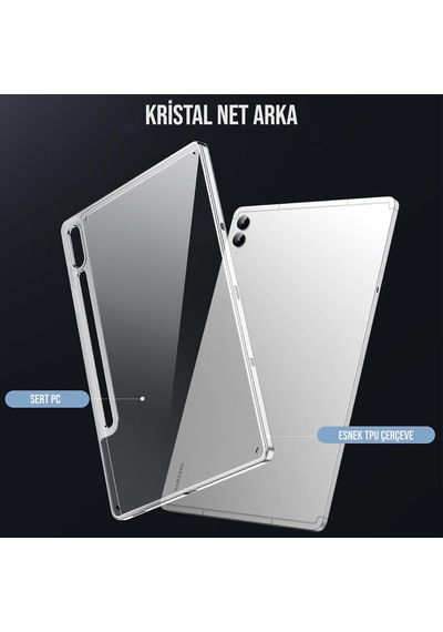 Samsung Tablet Kılıf Şeffaf Silikon Arka Kapak Tab S9 Fe Plus X510 /tab S9 Plus X810