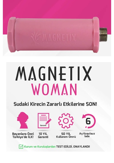 Magnetix Banyo Kireç Kırıcı 1/2 Duş Bataryası Modeli - Kireç Önle Pembe