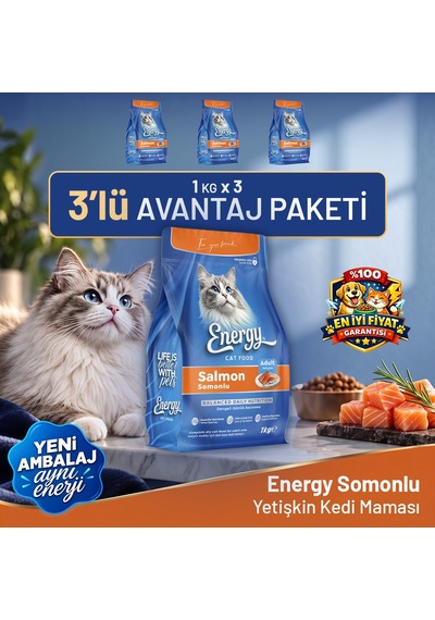 Somonlu Kedi Maması 1 Kg - 3 Adet