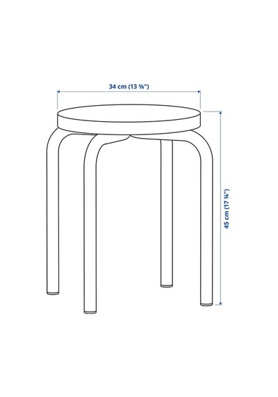 Ikea Domsten Tabure, Turuncu-çam, 45 Cm