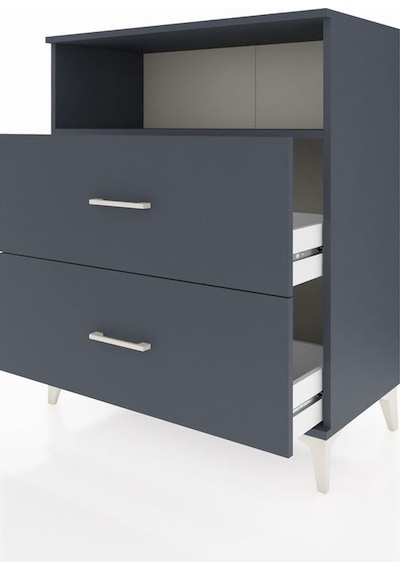 Hyperion Şifonyer Tek Raflı 2 Çekmeceli 88x44x106 Antrasit-an... Antrasit