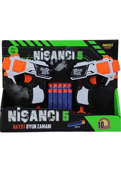Prestij Oyuncak Nişancı 5 Dartlı Çift Fırlatıcı Beyaz