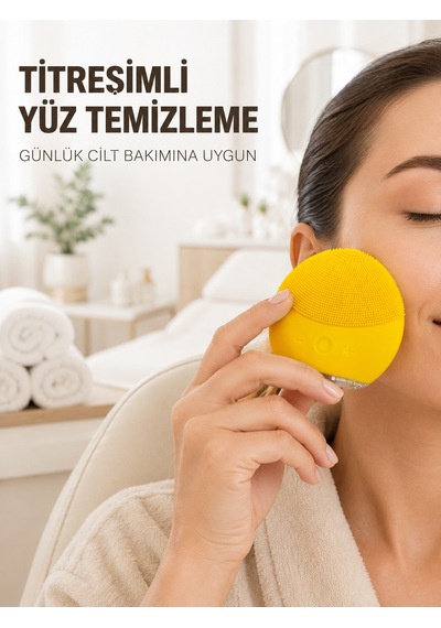 Su Geçirmez Titreşimli Yüz Temizleme Cihazı Yumuşak Silikon Cilt Bakım Fırçası - Lisinya