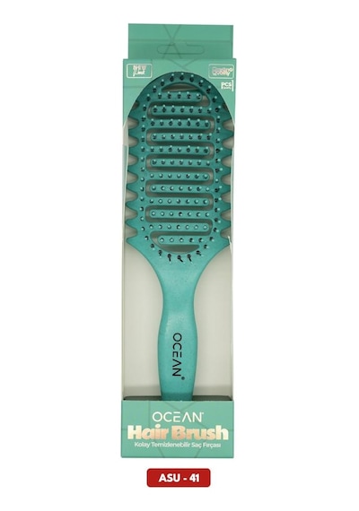 Ocean Oval Kolay Temizlenebilir Saç Fırçası Yeşil Asu-41