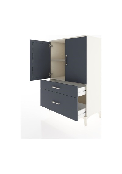 Hyperion Dolap 2 Raflı 2 Çekmeceli 2 Kapaklı 88x44x134 Aytaşı-antrasit Aytası