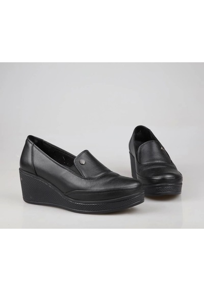 Castle Black Cb-22543 Kadın Deri Comfort Ayakkabı Siyah