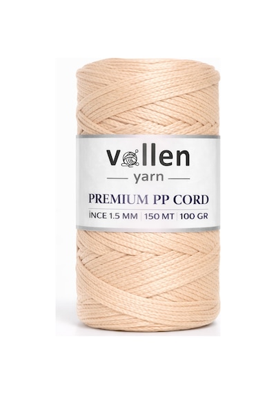 1.5mm-150mt Polyester Makrome Ipi, Supla Ipi, Çanta Ipi, Bileklik Ip,i Makrame,sütlü Kahve