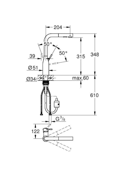 Grohe Essence New Eviye Bataryası - 30504000 Gri