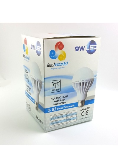 Ledworld 9W Beyaz Led Ampul E27 Duy - 5 Adet