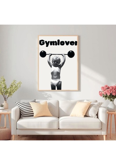 Besay Gym Lover Fitness Motivasyon Duvar Posteri-eğlenceli Modern Dekoratif A2 Çerçevesiz