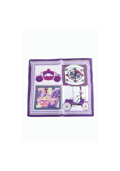 Epilons Zenviac456 Pusula At Arabası Desenli Zr Şifon Fular 50 50 Cm Zenviac45678 Mor