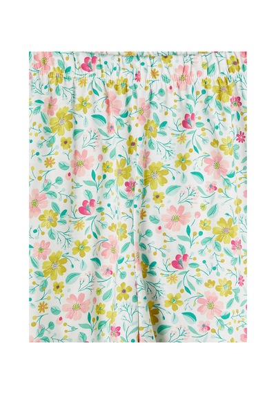 Lcw Dream Ekru Beli Lastikli Çiçekli Kadın Şort Pijama Altı