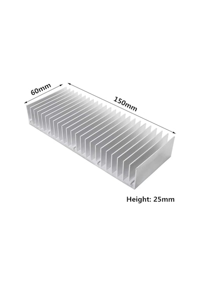 15cm X 6cm X 2.5cm Alüminyum Metal Soğutucu Blok Radyatör Peltier Isı Düşürücü Amfi Led Entegre