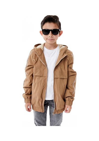 Benitto Kids Erkek Çocuk Kapüşonlu Yağmurluk 51362 Bej