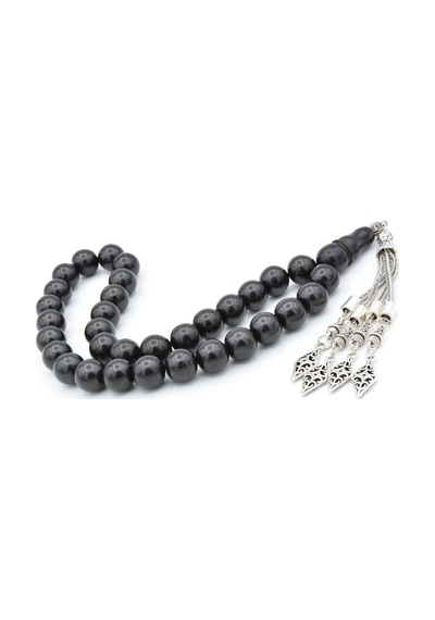 Murty99 Küre Kesim İri Boy Oltu Taşı Tesbih 12 Mm