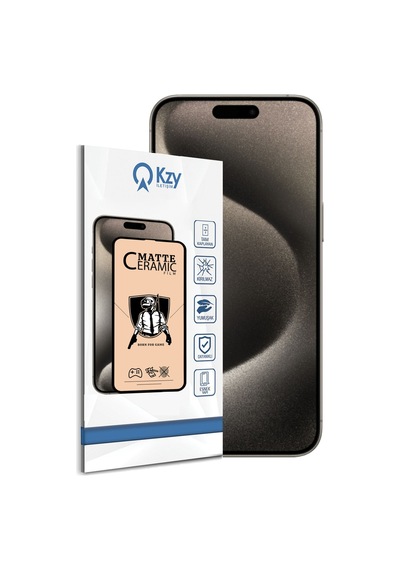 Apple iPhone 15 Pro Max Uyumlu İle Tam Kaplayan Mat Seramik Nano Esnek Ekran Koruyucu Cam