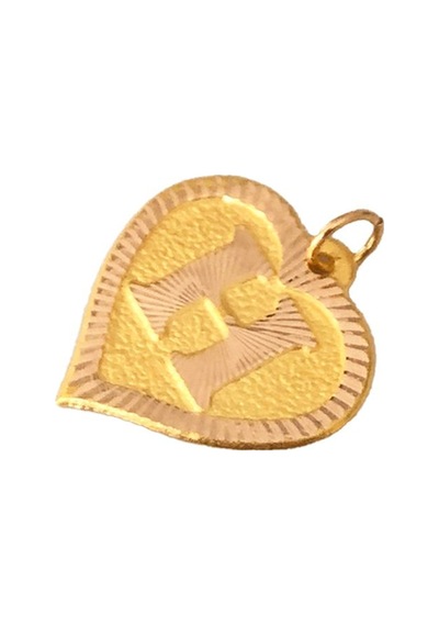 0.25 Gram 14 Ayar H Harfi Kalp Kolye Ucu