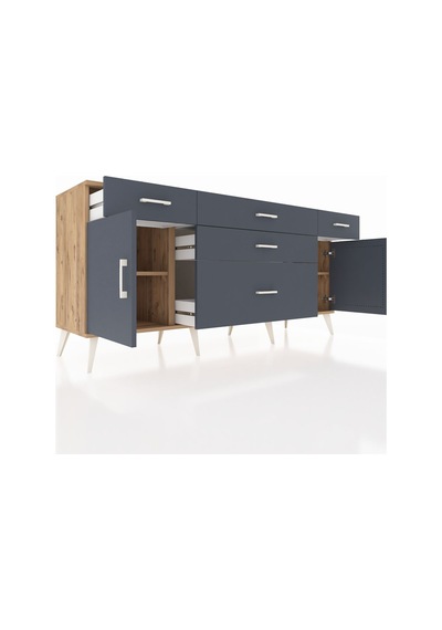Hyperion Konsol 2 Raflı 5 Çekmeceli 2 Kapaklı 176x44x83 Çam-antrasit Antrasit Hyperion Konsol 2 Raflı 5 Çekmeceli 2 Kapaklı 176x44x83 Çam-antrasit Antrasit