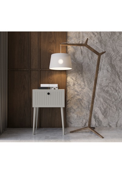 Enwood Canopus Mdf Kum Taşı Rengi Ahşap Ayaklı Tek Kapaklı Komodi