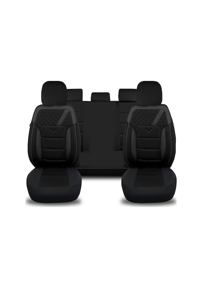 Minderland K1 - Dacia Duster İle Uyumlu Koltuk Kılıfı, Tam Takım/siyah