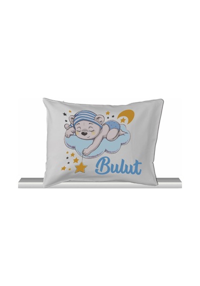 Pia Baby Gl 2001 İsme Özel Ayıcıklı Yastık Zıbın Set Mavi