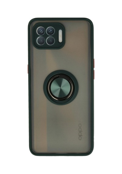 Uryport Oppo Reno 4 Lite Kılıf Montreal Yüzüklü Silikon Kapak - Yeşil