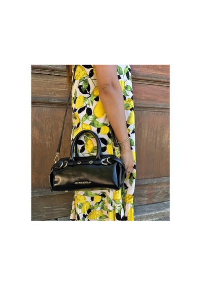 Just Polo Kadın Gold Detaylı Silindir Tasarım El Ve Omuz Çantası Shoulder Bag Ebat : 27 X 13 Cm Siyah
